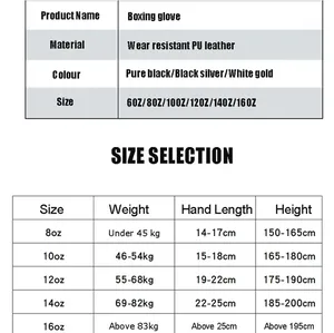 قفازات ملاكمة احترافية 8-16 أونصة للبالغين-ساندا سميكة ، ملاكمة التايلاندية ، وقفازات تدريب على فنون الدفاع عن النفس - Product Image 4