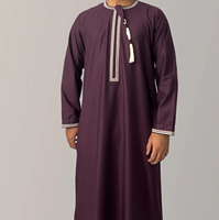 Prix abordable col rond manches longues Juba 2025 fabricant professionnel nouveau style de vêtements islamiques arabe Jubba Thobe