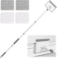 Mop Plano 3 em 1 com Cabo Extensível e Almofadas de Microfibra para Limpeza de Pisos, Tetos, Janelas e Azulejos – Ideal para Uso Doméstico