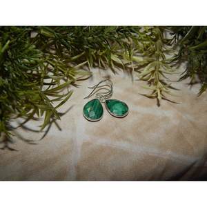 Handmade Dainty Malachite Gemstone <b>Earrings</b> Women's <b>Wedding</b> Gift Sterling <b>Silver</b> Fine Dangle Jewelry - Product Image 1