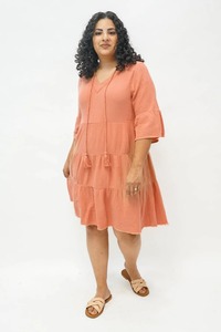 Robe midi bohème à col en V avec franges, tenue de plage d'été, vêtements de luxe pour femmes, légère, respirante, manches courtes, tenue de soirée - Product Image 2