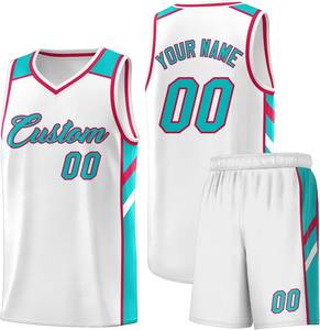 Uniformes de basket-ball durables en polyester imprimé par sublimation et respirant 2025 Logo personnalisé Col V Séchage rapide Vêtements d'équipe Ensembles ODM - Product Image 1