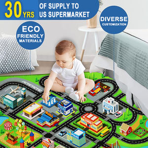 Alfombra de Juego para Niños, Alfombra de Coche para Niños, Antideslizante, con Diseño de Ciudad y Carreteras - Product Image 4