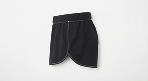 <b>Black</b> High Waist Knitted Running Shorts with Drawstring and Four-Way Stretch Elastic Waist Front Logo for Men's Gym Training - Product Image 4