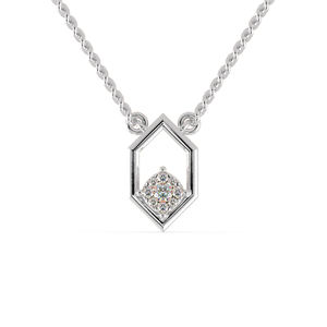 Collar con colgante de hexágono de diamante y dos diamantes, joyería personalizada para mujer, regalos de cumpleaños - Product Image 1