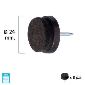 Brown Felt Glides O/24 (Blister Pack of 8 Units) - Product Image 1