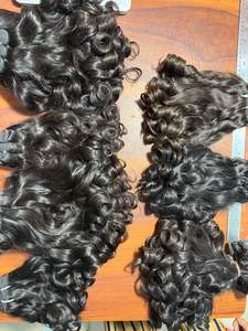 Cheveux humains bouclés et rebondissants, cheveux indiens 100% Remy, extensions à cordon, double trame, machine, fournisseur direct - Product Image 4