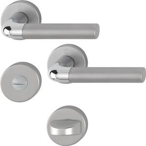 ชุดมือจับประตูและหน้าต่าง Bremen 1505/42KV/42KVS รุ่น Rosette ทำจากอะลูมิเนียม F49/F9-2 ทรงกลม SK/OL DIN ซ้าย/ขวา D/D HOPPE - Product Image 1