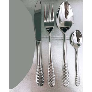 Juego de cubiertos de acero inoxidable chapado en oro de alta calidad, juego de cubiertos reales de aspecto moderno único para el hogar y la boda - Product Image 6