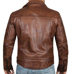Chaqueta de cuero con cremallera de talla grande de alta calidad directa de fábrica para abrigos de cuero para hombre - Product Image 3