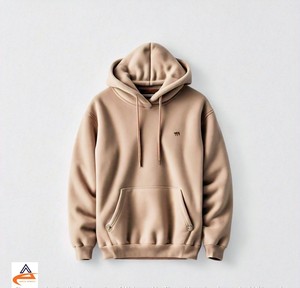 Sweat à capuche unisexe à motif solide, coupe-vent et confortable, en polyester et coton, 350 GSM - Product Image 4