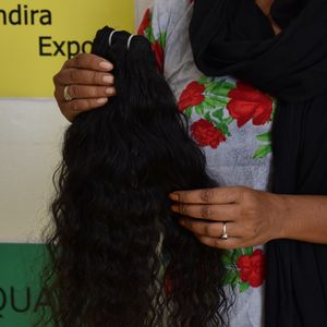 Venta al por mayor 100% extensiones de cabello humano virgen indio natural sin procesar rizado tejido templo pelo doble dibujado 1 pieza - Product Image 2