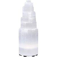 Nouvelle Lampe de Nuit en Agate Étoilée Selenite, Magnifique Pierre Semi-Précieuse de Haute Qualité, Artisanat d'Art Feng Shui Fait Main