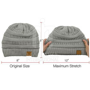 Bonnet Jacquard sur mesure de haute qualité chapeaux bonnet tricoté en laine biologique pour l'hiver bonnets de conception personnalisée - Product Image 6