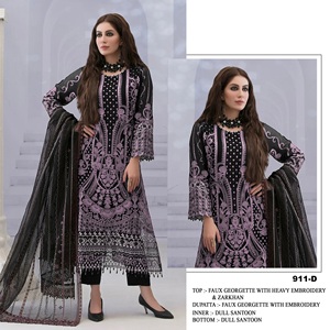 Costume pakistanais exclusif pour femmes avec broderie élégante en viscose multi-fils et détails Zarkhan pour les fêtes de mariage - Product Image 4