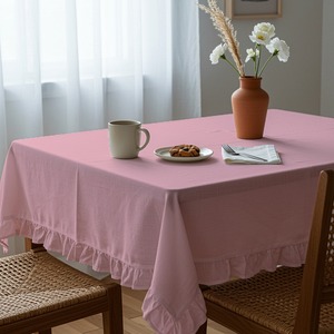 Pink <b>Tablecloth</b> Single Size for Dining Tables Polyester Fabric for Hotels and <b>Parties</b> Welcoming Guests At Home 70x70cm 27.5" - Product Image 2