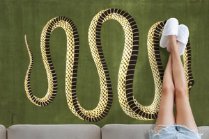 Tapis de laine touffeté à la main traditionnel de concepteur moderne tapis vert serpent qualité supérieure grand 100% laine de Nouvelle-Zélande - Product Image 3