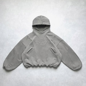 Acid Wash Sweat à capuche Streetwear Oversized Heavyweight 420 Gsm Blank Hoodies Unisexe - Product Image 2