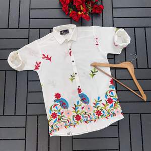 Premium Quality Full Sleeve Men's Cotton Fabric <b>Shirt</b> Embroidery Work Printed Pattern Casual Wear for Events <b>Parties</b> Exporter - Product Image 3