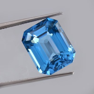 Topaze bleue naturelle de qualité supérieure 8,50 CT, pierre précieuse taillée en octogone, certifiée par un tiers, cirage/entoilage, bleu ciel pour bijoux - Product Image 4