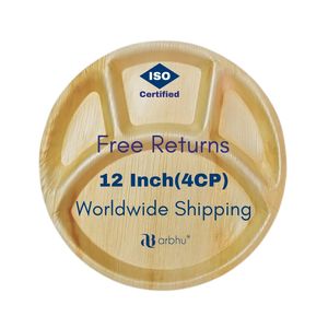 Platos de hoja de palma de alta calidad, elegantes, resistentes, ecológicos, cuencos de Areca, platos de lujo biodegradables compostables orgánicos para - Product Image 1