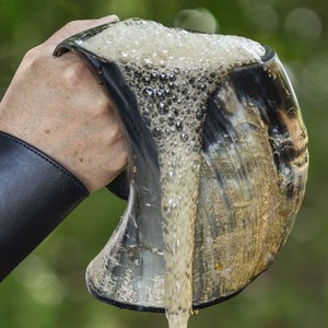 Authentic Eco-Friendly Viking Horn <b>Mug</b> Handmade Buffalo Horn Food Grade Medieval Style Religious Feng Shui Animal Beer <b>Mug</b> - Product Image 2