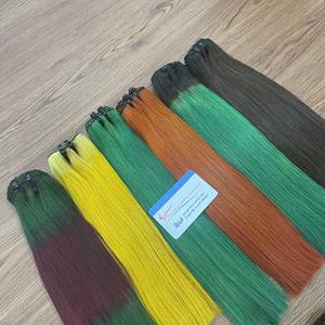 Top Produit Couleur tendance chaude en été 2024 Os droit Couleur Cheveux Vietnamiens Double Tiré prêt à expédier trame de génie - Product Image 2
