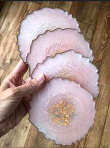 Handmade Luxury Eco-Friendly Resin Coasters Set for Home Decor and Parties Classic Design Unique <b>Epoxy</b> Mats and Pads <b>Table</b> Use - Product Image 2