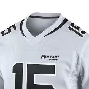 Vente directe d'usine, maillot de football américain respirant, grande taille, manches courtes, vêtements de sport personnalisables - Product Image 4