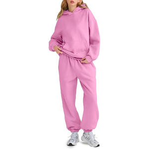 Trajes de sudor personalizables de alta calidad para mujer, acogedor, relajado, de algodón, poliéster, tejido, longitud corta, estilo informal, temática de otoño - Product Image 2