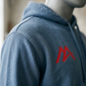 Sudadera con capucha de felpa azul lavado para hombre, con logo personalizado, estilo urbano, bolsillo canguro, venta al por mayor, OEM, ODM, ropa superior - Product Image 4