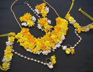 เครื่องประดับผมมุกหลากชั้นสีเหลือง ทำมือ ลายดอกไม้ แบบอิสลาม สำหรับเจ้าสาว งานแต่งงาน งานเฉลิมฉลอง งานพิธีแบบดั้งเดิม - Product Image 2