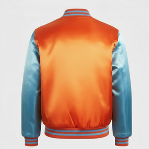 Chaqueta Universitaria de Satén con Logotipo Personalizado Unisex para Hombre, Chaqueta Bordada de Béisbol y Liga de Estilo Vintage Personalizada - Product Image 2