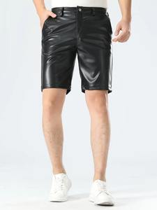 Pantalones cortos de cuero holgados de cintura alta de lujo de gran tamaño con múltiples bolsillos con estampado digital informal OEM al por mayor para hombres - Product Image 4