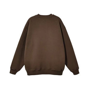 เสื้อสเวตเตอร์คอกลมของผู้ชายสำหรับฤดูหนาวเสื้อมีฮู้ดแบบถักกันรอยยับสีทึบออกแบบโลโก้ได้ตามต้องการ - Product Image 2