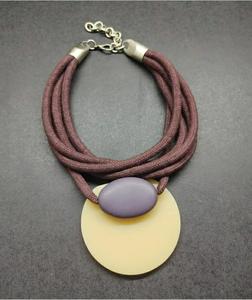 El mejor diseño, collar de cuentas de madera de resina, recién llegado, Gargantilla de moda Vintage de eslabones largos para mujer, collar hecho a mano Natural, alfileres de oro - Product Image 6