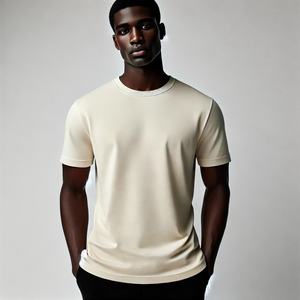 T-shirts pour hommes imprimés sur mesure avec logo sur le devant Col roulé Coupe normale 100% coton Respirant Style décontracté Motif solide - Product Image 1