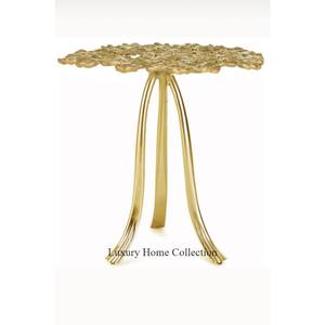 Mesa de centro lateral de diseñador de hojas, accesorios de muebles para sala de estar y dormitorio, mesa de centro lateral, mesa de Metal grande de Color dorado - Product Image 2