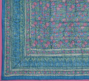 Edredón de retazos Kantha de algodón 100% hecho a mano, manta India multicolor Reversible, colcha ecológica con estampado alto para Hotel - Product Image 2