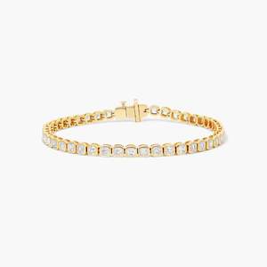 Exclusive Women's Lab Grown Diamond <b>Bracelet</b> 925 Silver 10K <b>Gold</b> Classic Chain Detailing IGI Certified Elegant Gift Jewelry - Product Image 3