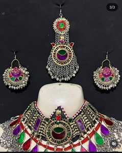 AA IMPEX Ensemble de bijoux vintage faits à la main pour femmes Style afghan Boucles d'oreilles et collier de mariage/fête/fiançailles - Product Image 2