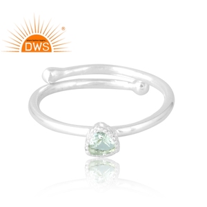 Anillo de piedras preciosas de amatista verde Natural de Plata de Ley 925, joyería personalizada para mujer, regalo para ella - Product Image 3