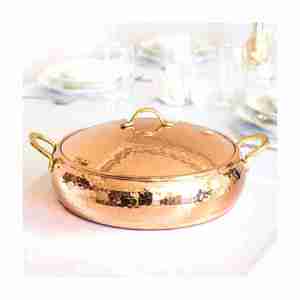 Fabricant et exportateur de casseroles en cuivre écologiques Ustensiles de cuisine sûrs Assiette à riz Assiette de service Buffet Chauffe-plats - Product Image 6