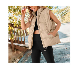 Premium Quality <b>Women's</b> Zipper Puffer <b>Vest</b> Wholesale Custom Made Stylish Puffy <b>Vest</b> With Custom logo - Product Image 6