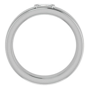 Bague de mariage unisexe SHREYA DIAM en argent 925 plaqué rhodium avec moissanite émeraude sertie à griffes de 0,27 ct, design géométrique classique - Product Image 2