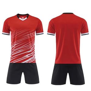 Ensemble de maillot de football à manches courtes pour hommes de haute qualité, uniforme de football pour adultes, maillot de football bleu pour garçon, nom personnalisé, numéro DIY - Product Image 2