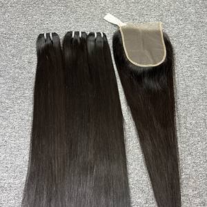 Fermeture droite en os en gros, grand stock de cheveux vierges de qualité supérieure 100% cheveux vierges, cheveux bruts vietnamiens - Product Image 1