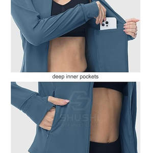 Veste de yoga respirante à la mode pour vêtements de sport Poches extérieures à fermeture éclair Design de luxe Logo personnalisé Haute qualité écologique - Product Image 6