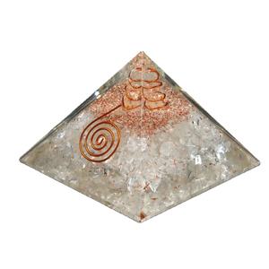 Piedra de Meditación Natural, Cristal de Cuarzo con Símbolo Geométrico de la Vida, Pirámide de Orgón - Product Image 1