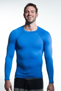 Vente en gros OEM Chemise solide en élasthanne à manches longues avec compression et protection contre les éruptions cutanées pour hommes Gym personnalisée à manches longues - Product Image 4